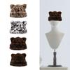 Oversized Kitten Hat with Ear Leopard Print Skiing Hat Furry Hood Cartoon Photo Props Outdoor Head Wrap for Halloween