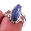 Натуральный кианит, драгоценный камень, ручная работа, кольцо-подарок из стерлингового серебра 925 пробы, размер 7 I2T01