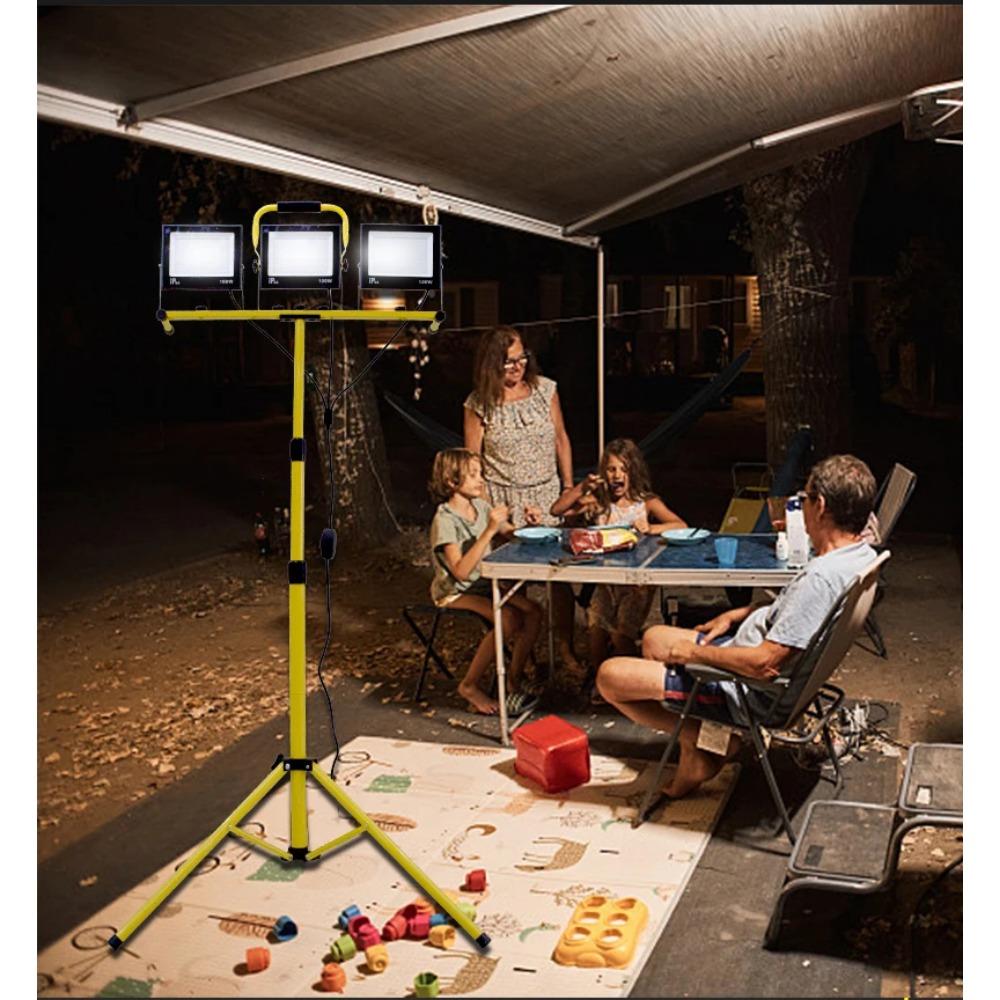 Floodlight with Bracket Emergency Maintenance Work Light Construction Site Mobile Portable Searchlight Outdoor Square Lighting