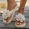 Plus Size Women's Sandals Summer Independent Stand Flip Flops Floral Slippers Thick Bottom Casual Versatile Lightweight Beach Sh