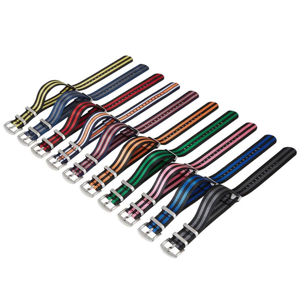 Ремешок для часов 18–24 мм, универсальный нейлоновый мужской и женский холст, прочный браслет на запястье, аксессуары