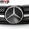 AAUI1 Chrome Black AMG Style Bumper Grille With Car Front Racing Grilled Emblem Logo For Mercedes Benz SL-Class R230 03-06 SL500 SL55