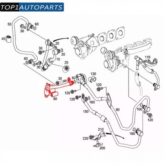 Turbo Coolant Hose Fits Mercedes-Benz SL550 S550 ML500 GLE500 4Matic M278 4.7L