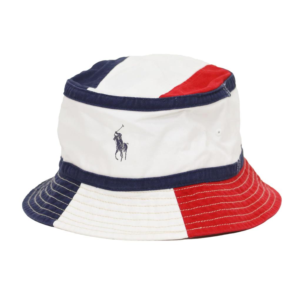 (Поло Ральф Лорен) Мужская и женская триколорная хлопковая шляпа-ведро сафари с принтом логотипа 01080015-LXL-MULTI [Б/у]