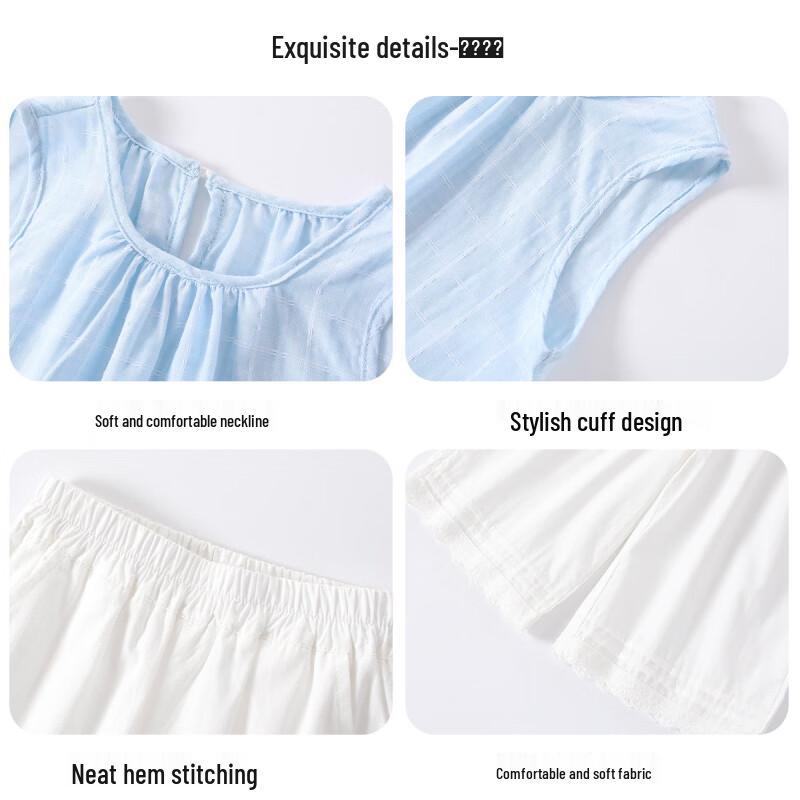 Snoopy Girls' Summer Sleeveless Vest and Wide-Leg Pants Set