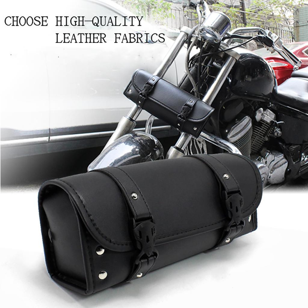 Motorcycle Tools Bag Barrel Shape Motorcycle Front Bag Black Waterproof Saddlebags Motorcycle Riding Bag