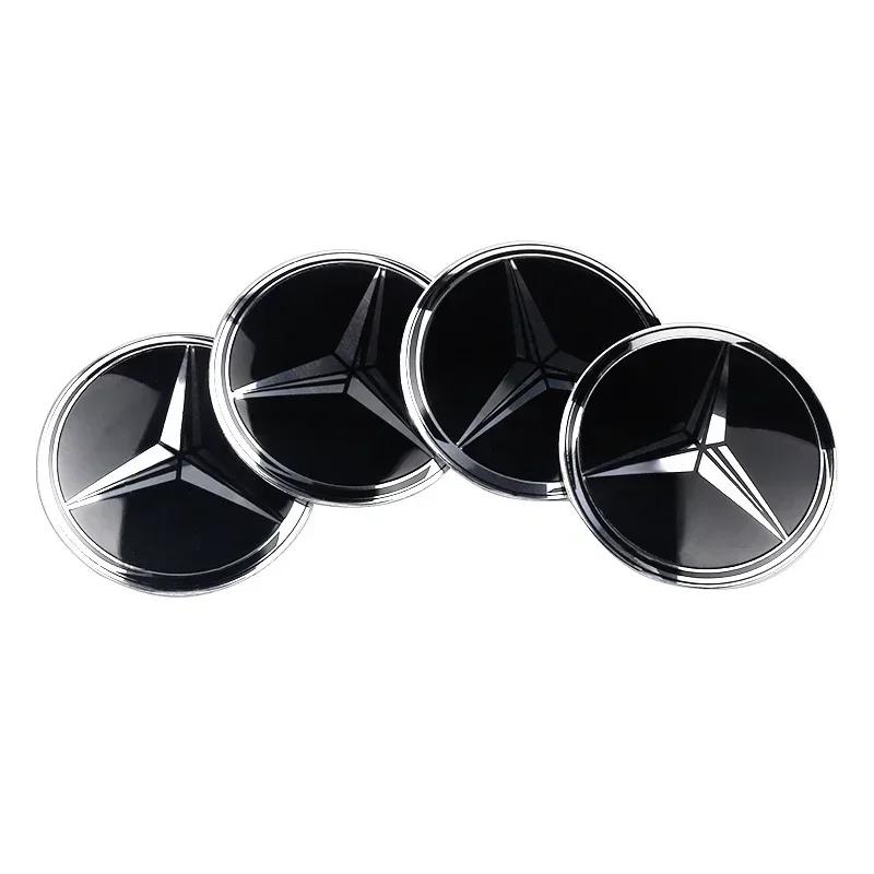 Автомобильные наклейки 4 шт. 75 мм Для MERCEDES BENZ AMG W205 W213 W206 W166 W176 W220 W253 C180 C200 Наклейки на центральные колпачки колес автомобиля Ступица Ca