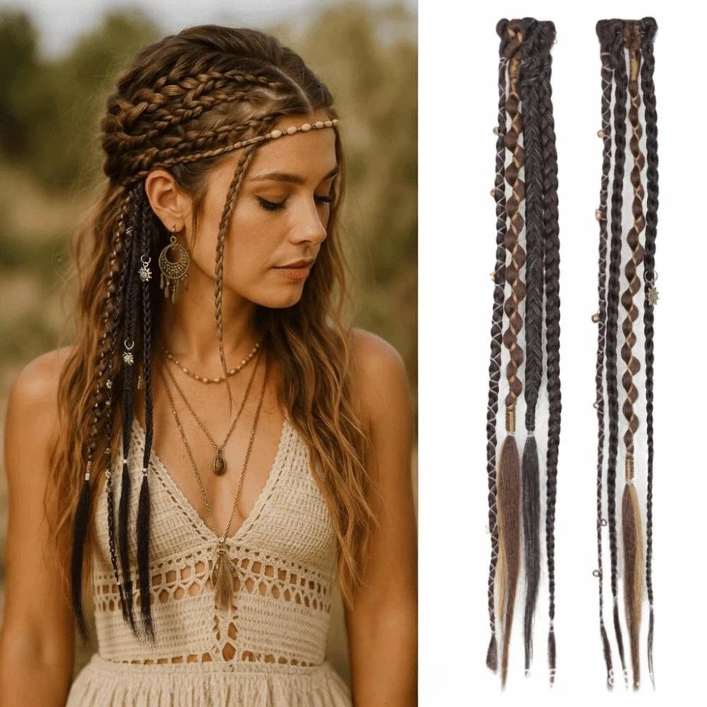 Парик 16 дюймов, накладные волосы, ручная работа, синтетическое плетение, на клипсах, длинная коса, для повседневного использования, вечеринки