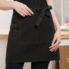 Unisex Waterproof Half Apron with Pocket Waitress Chef Waist Apron Resistant Restaurant Cafe Lace-up Short Apron