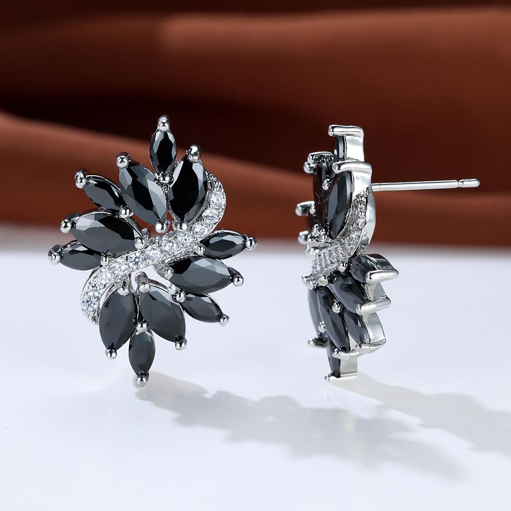 Винтажные цветочные серьги-гвоздики с красным кубическим цирконием для женщин, золотой цвет, модные свадебные украшения, Рождественский подарок