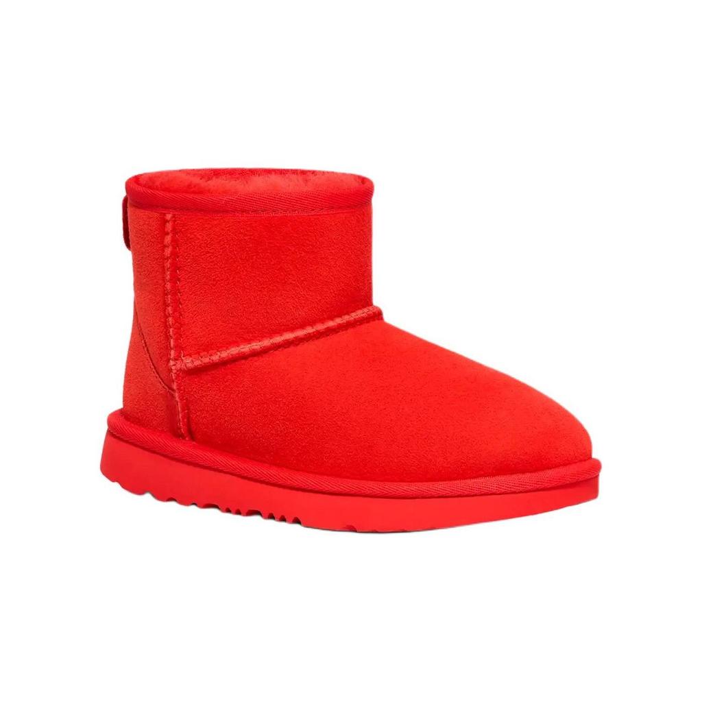 UGG Classic II Mini Sheepskin Round Toe Slip-On Low Ankle Boots Kids Boots Red 1017715K-CRP
