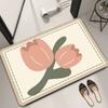 Simple Flower Bathroom Non-slip Mat Diatom Mud Mat Toilet Absorbent Mat Toilet Door Quick Drying Mat Door Mat