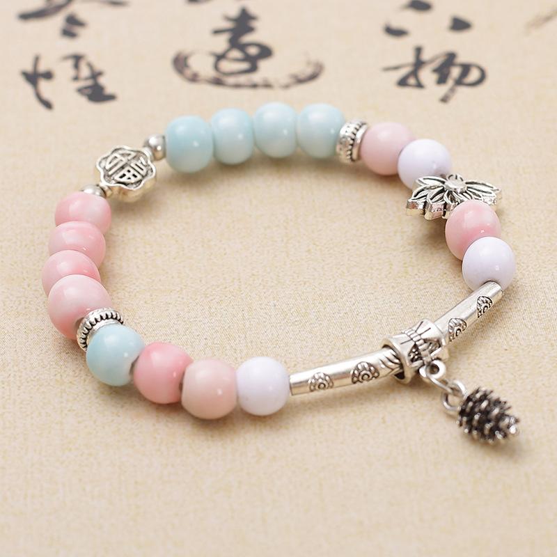 Подвеска в виде бабочки, эластичный браслет, цветной стеклянный браслет с бусинами для женщин и девочек, простой браслет, ювелирные изделия, подарки