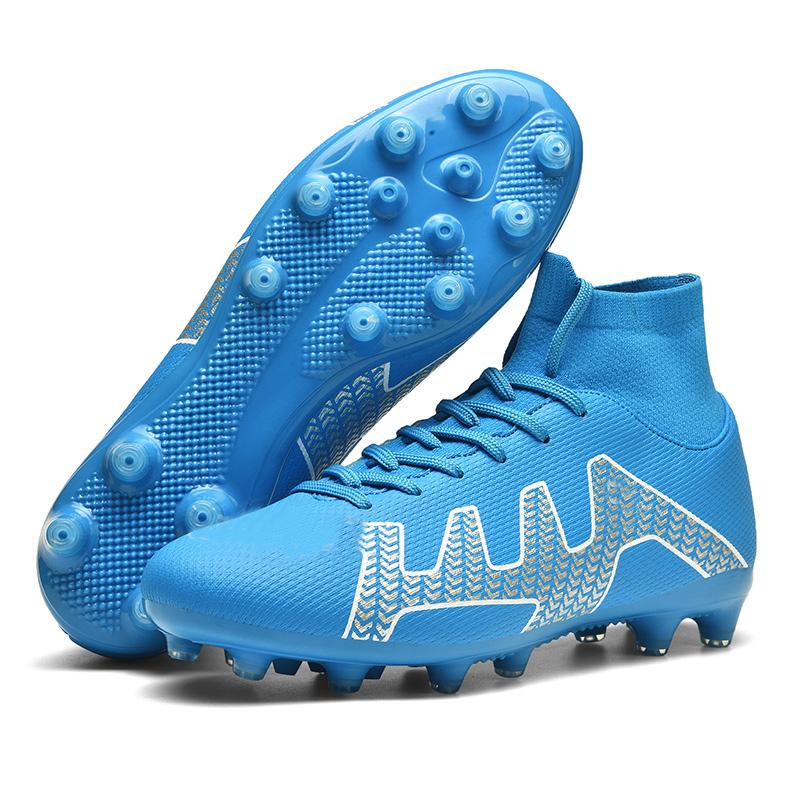 Высокие футбольные бутсы унисекс 35-47 с длинными ногтями AG, детские футбольные бутсы большого размера для тренировок на искусственном газоне