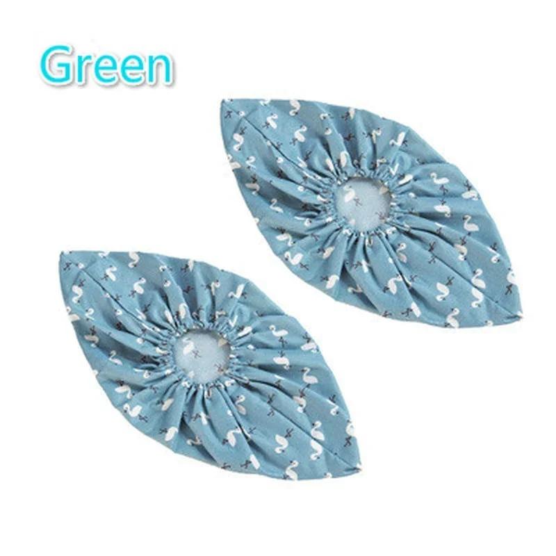New 1 Pair Home Washable Elastic Adult Dustproof Cloth Shoe Covers Indoor Use Student Computer Rooms Cafes Fabric Foot Covers