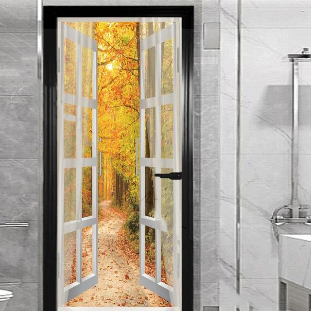 Наклейка на окно и внешнюю дверь для гостиной, спальни, сделай сам, самоклеящиеся обои, домашний декор, дверной плакат, ремонт, легко наклеивается
