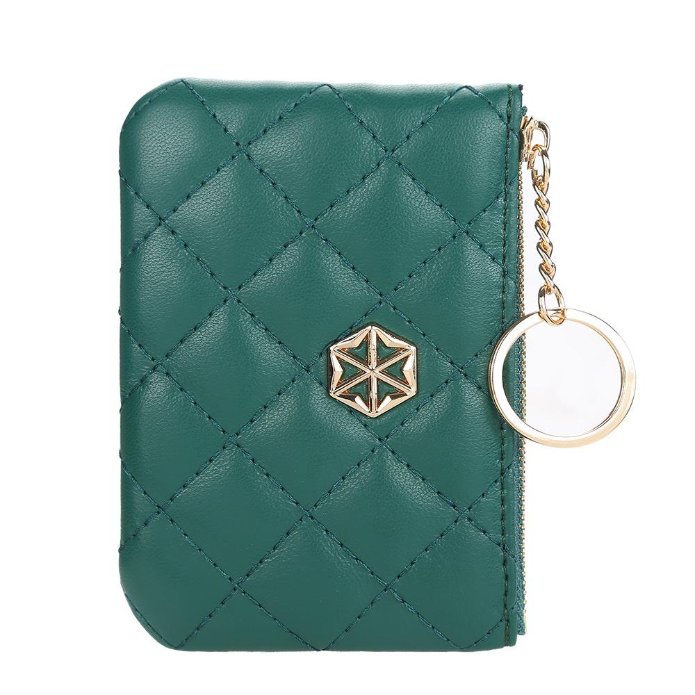 BOISEEN New Change Bag Women's Embossed Plaid Zipper Key Bag Fashionable Mini Wallet Card Bag Women