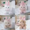 Cute Cartoon Rabbit Doll Keychain Kawaii Bunny Keychain Pendant  Funny Simulated Animals Keyring Backpack Decoration Gift