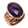 Кольцо из стерлингового серебра 925 пробы с натуральным аметистом и двухцветным драгоценным камнем S.6.5 k4T88