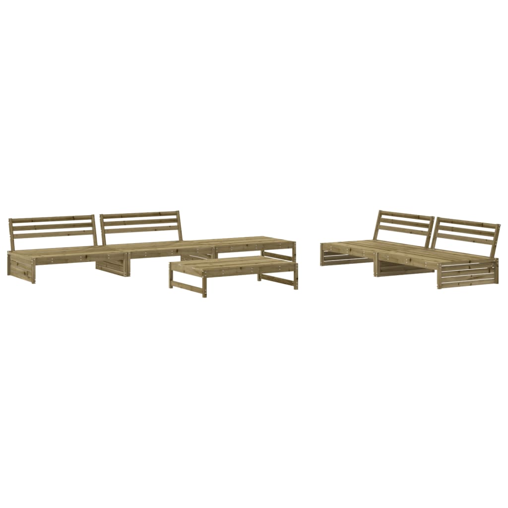 6 Piece Garden Lounge Set with Cushions Pressure Treated Pine Wood