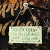 Letter Printed Welcome To My Garden Sign Handmade Door Hanging Decor Garden Wooden Sign Home