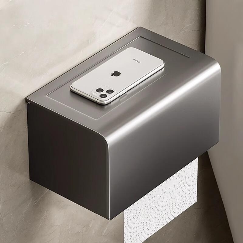 Wall-Mounted Tissue Holder with Storage Shelf