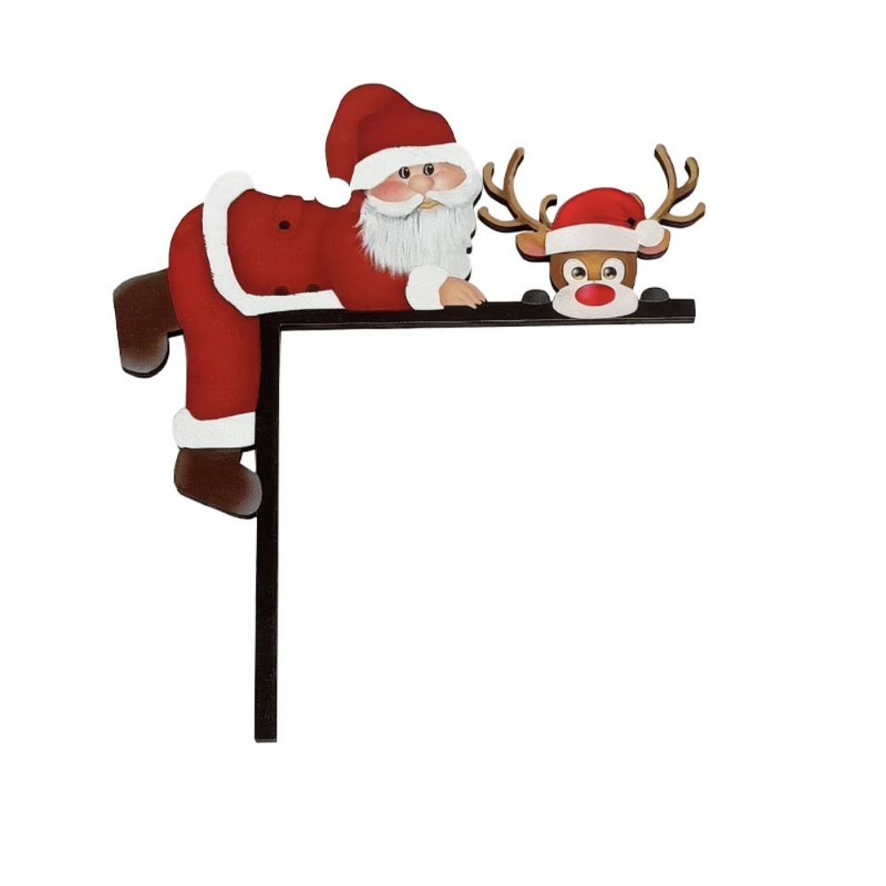 Santa Claus Christmas Decorative Corner Sign Elk Holiday Door Decorations Xmas Ornaments