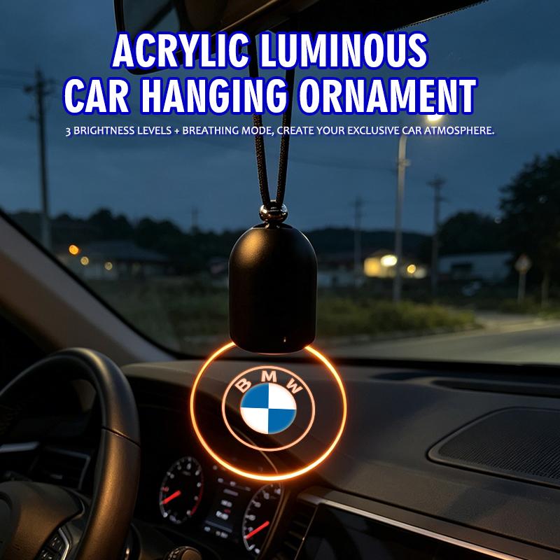 QRIT7 Luminous Acrylic Pendant Car Decor Rear View Mirror Accessories For BMW Performance M E87 E30 E46 E28 F35 G20 E93 F20 X3 X