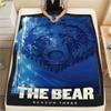 1PC The Bear Print Flannel Blanket, High quality Comfortable for All Seasons, Home Decor, Warmth and Comfort, Perfect for Christmas Gifts