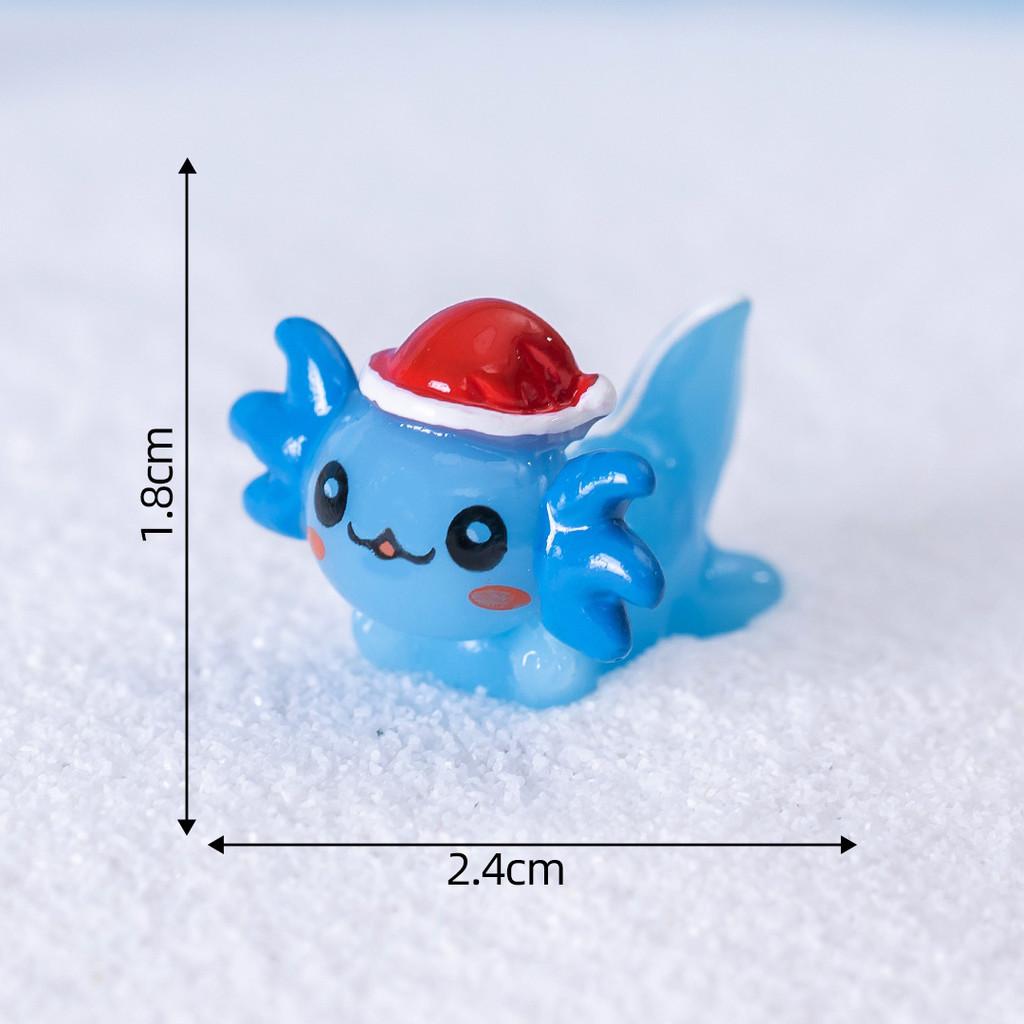 Colorful Resin Craft Christmas Hexagonal Dragon Snow Globe Miniature Cartoon Decoration
