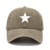 Star print baseball cap retro lightweight washed cap adjustable Women's sun protection cap