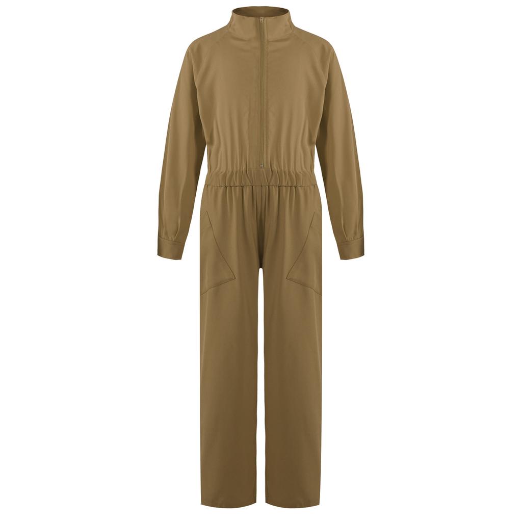 Girls Practical Wear Stand Collar Jumpsuit for Daily Activities