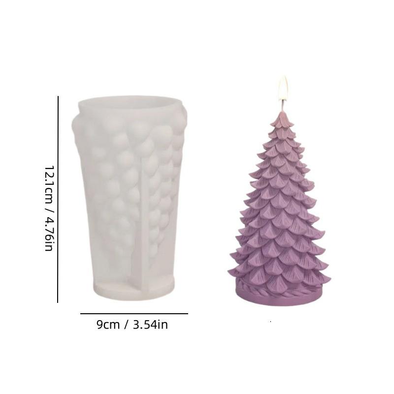 Stacked Leaves Santa Tree Resin Mould Bubble Stripe Plant Candle Soap Silicone Mold Pine Cones Christmas Gifts Party Cake Decor