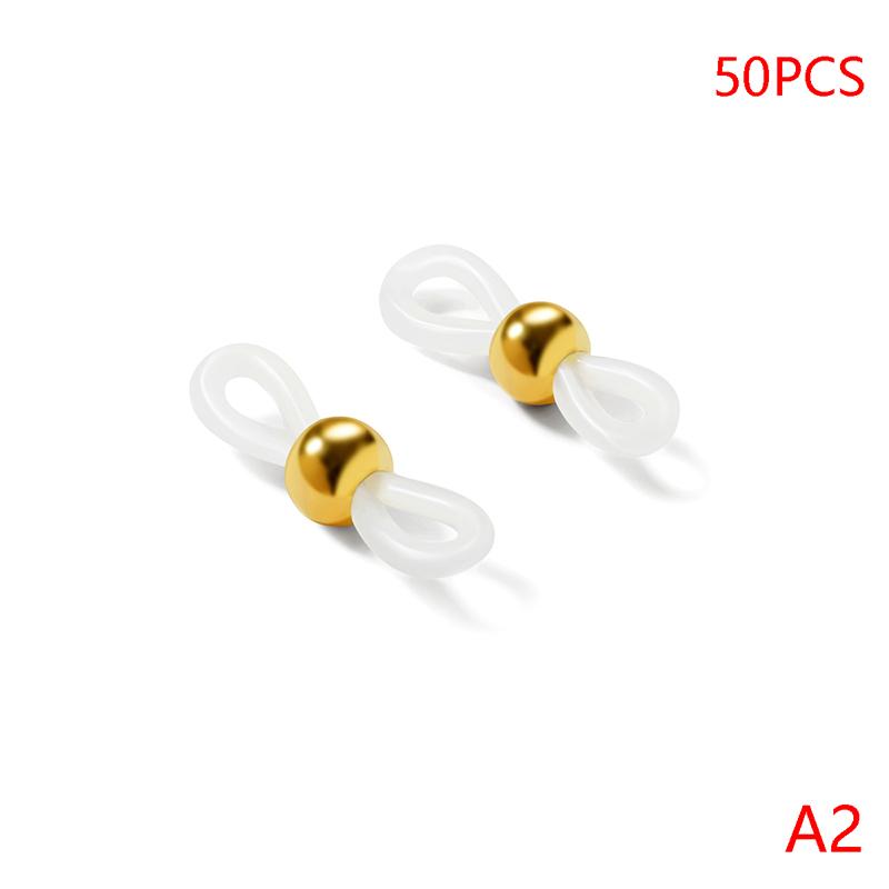 50Pcs Rubber Anti-Slip Eyeglass Chain Ends Retainer Adjustable Rubber Eyeglass Strap Spectacle End Connectors Glasses Ring