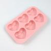 6-Cavity Valentine's Heart Silicone Mold for DIY Soap Making  Heart Candy Mould Cake Bake Pan Chocolate Molds Ice Tray- Pink & Gray