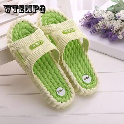 Летние нескользящие мужские и женские домашние тапочки на толстой подошве для ванной комнаты, сандалии и тапочки