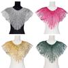 European And American Heavy Industry Mesh Sequined Collar Fake Collar Cloth Sticker Dress Performance Clothes Front Collar Clothing Shawl Cape