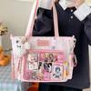 Новая Y2K Милая Звезда Комикс Ita Bag Женские Модные Сумки Через Плечо Лолита Девушка Прозрачная Сумка-Тоут DIY Дисплей Сумка Через Плечо Сумка