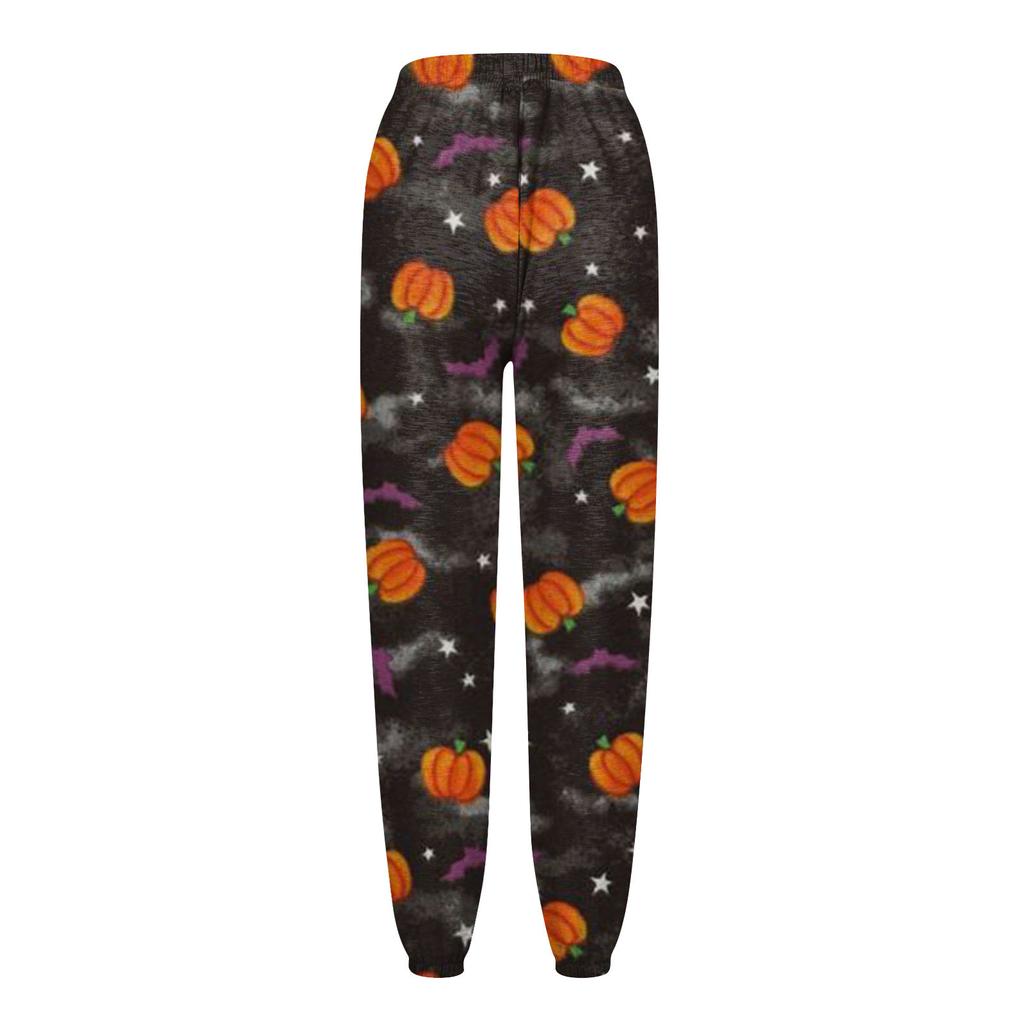 Women's Casual Fashion Halloween Printed Leisure Pants Sweatpants Trousers Drawstring Elastic Waist Drawstring Drawstring Pants