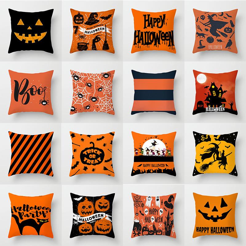 New Halloween Pumpkin Series Pillow Cover Festive Home Sand Release Art Pillow Cushion Cover