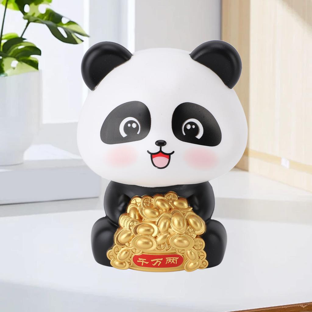 Solar Powered Statue Ornament for Luck and Fortune Solar Nodding Figurine Car Dashboard Animal Figurine Ornament