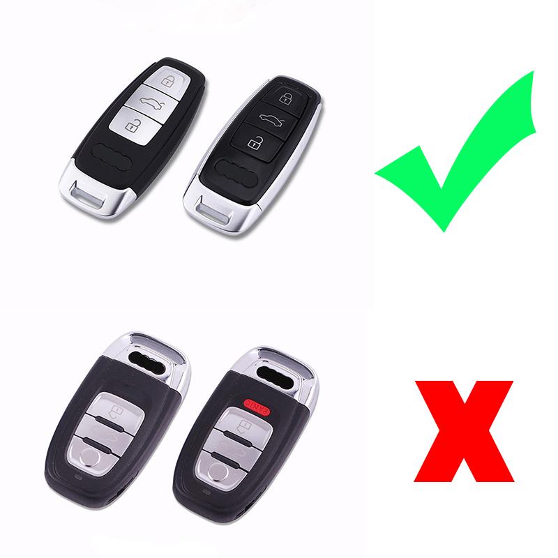 Leather Car Smart Key Case Cover For A6 A7 A8 E-tron Q5 Q7 Q8 C8 D5 TFSI Protector Keyless Fob Ring Auto Accessories Shell