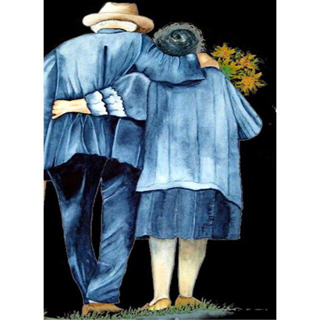Old Couple DIY 5D Diamond Painting Full Round Resin Rhinestones Mosaic Cartoon Diamond Embroidery Cross Stitch Home Decor Gift