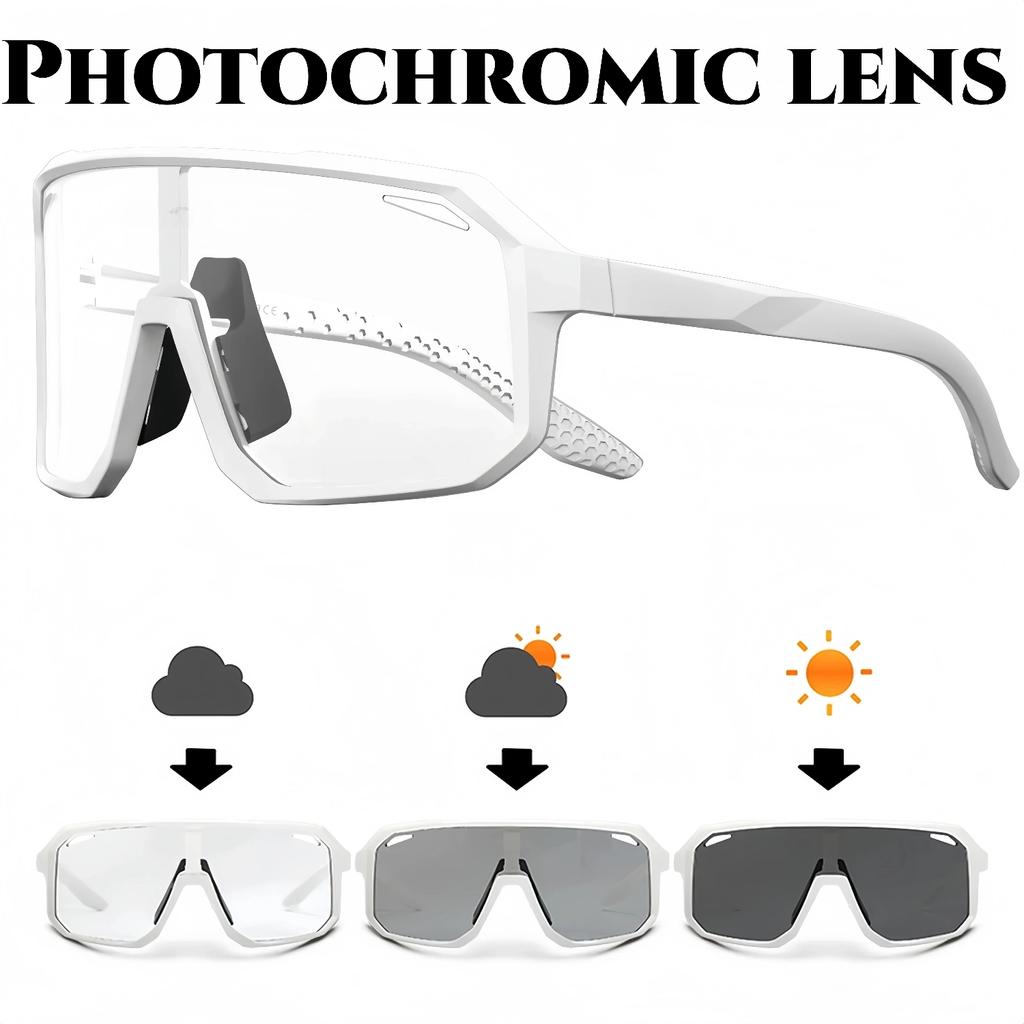 Photochromic Sports Sunglasses Oversized Monolithic Lens Comfort Fit for Cycling Hiking UV400 Lightweight Adventure Ready