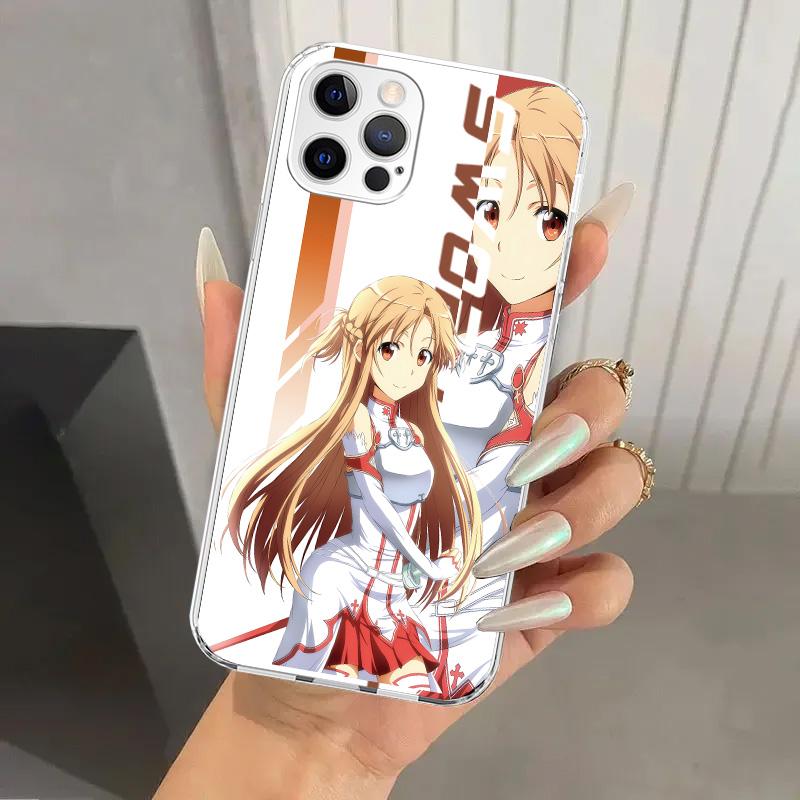 Чехол для телефона Anime Sword Art Online SAO для Iphone 17 Air 16 15 Plus 14 13 Mini 12 11 Pro Max 16E 7 8 SE 2020 Мягкий Funda Печать Она