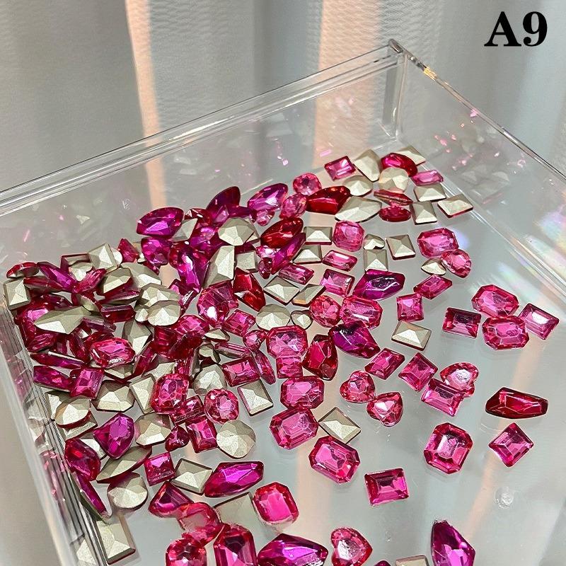 20 шт. Смешанные размеры Различная форма Ноготь 3D Стеклянные кристаллы Бриллианты Любовь Искажает Сердце Супер Блестящие Шармы Драгоценные камни Камни Д