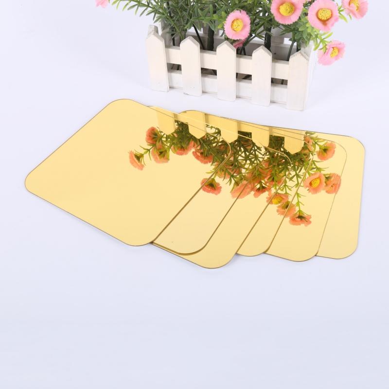 6pcs/set 3D Acrylic Mirror Wall Sticker 15x15cm Square Self-Adhesive Removable Art Wall Stickers Home Party Wall Mirror Stickers