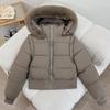 Европейский и американский стиль короткая хлопковая утепленная одежда с капюшоном и меховым воротником для женщин, зимняя, плюшевая, утолщенная, теплая куртка, съемный рукав, хлопковая утепл