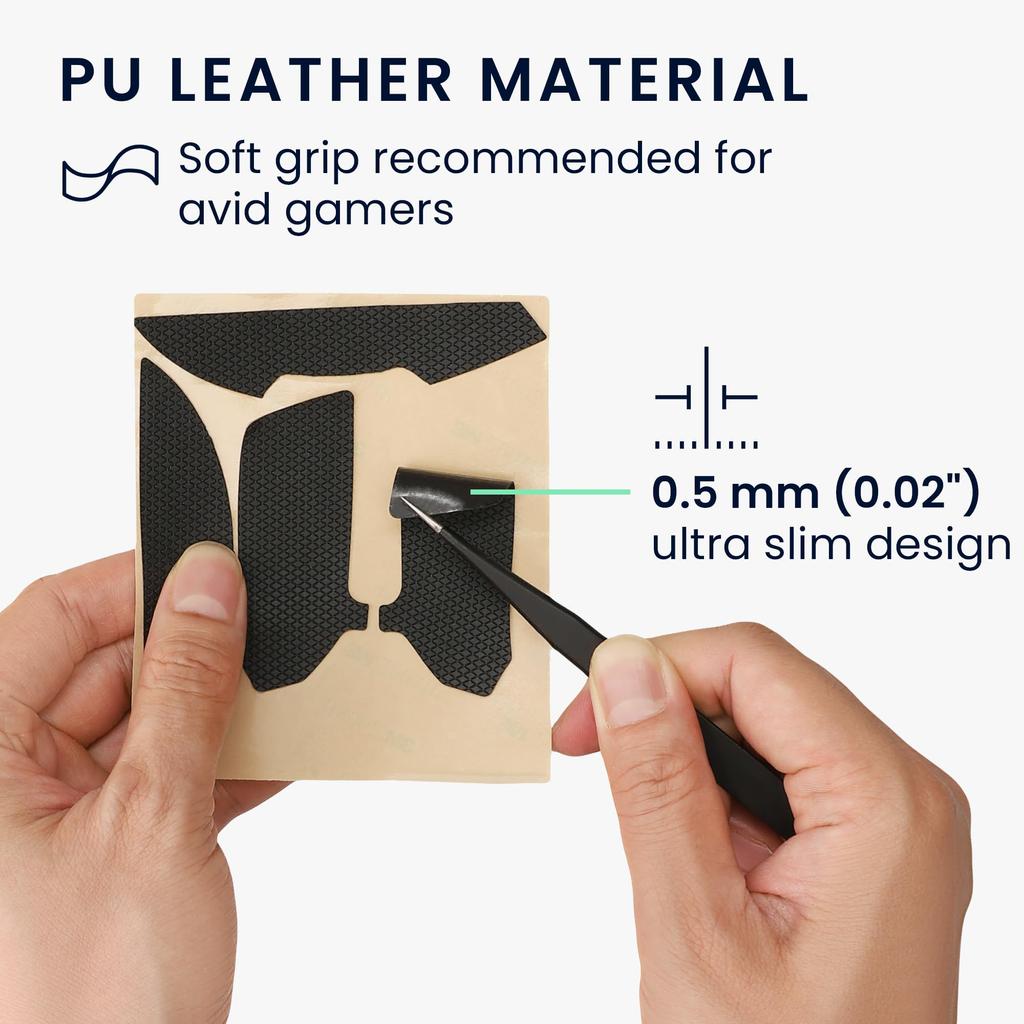 kwmobile Mouse Grip for ASUS ROG Gladius II - Anti-Slip Grip Tape, Pre-Cut, 0.5mm Thick, Black