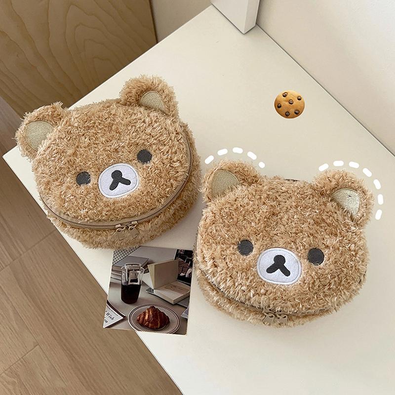 Kawaii Cartoon Cute Little Bear Makeup Bag Portable Storage Bag Simple Creative Toilet Bag Large Capacity Cosmetic Bag